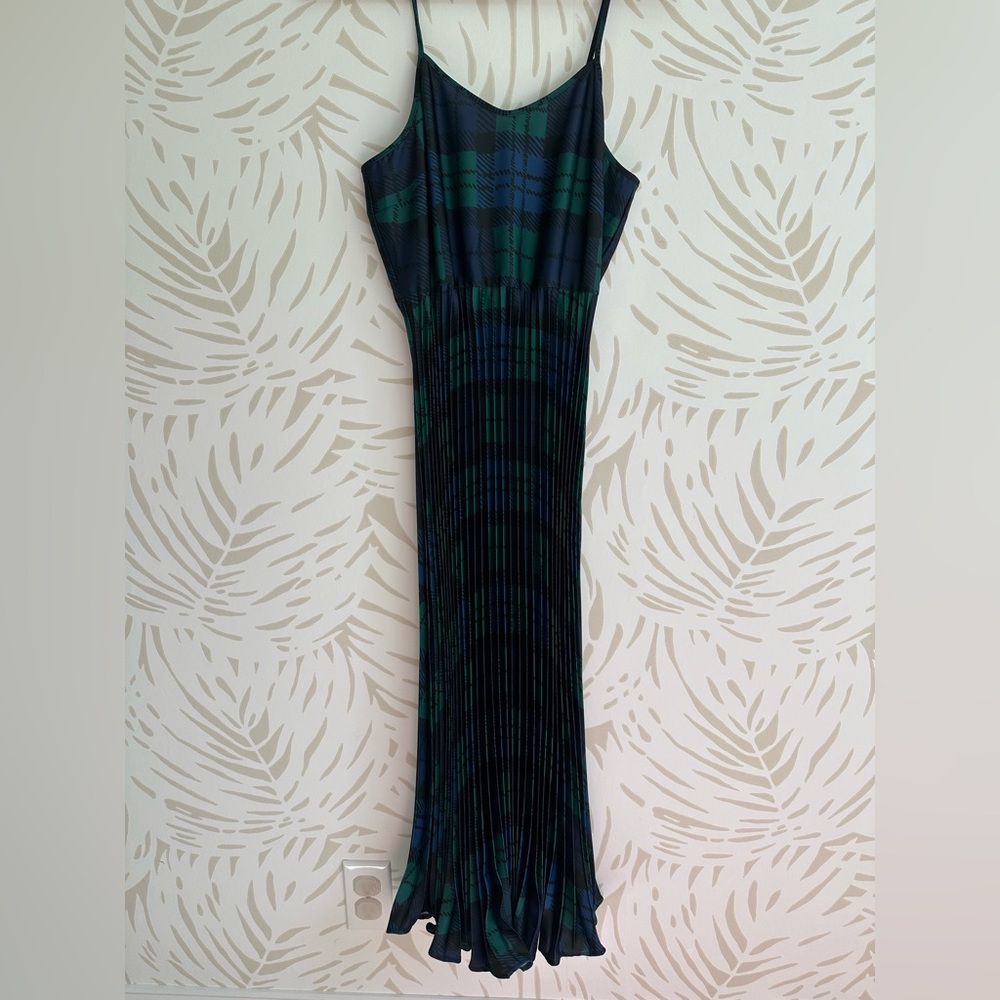 Sail to Sable Green and Blue Sheath plaid Midi Dress